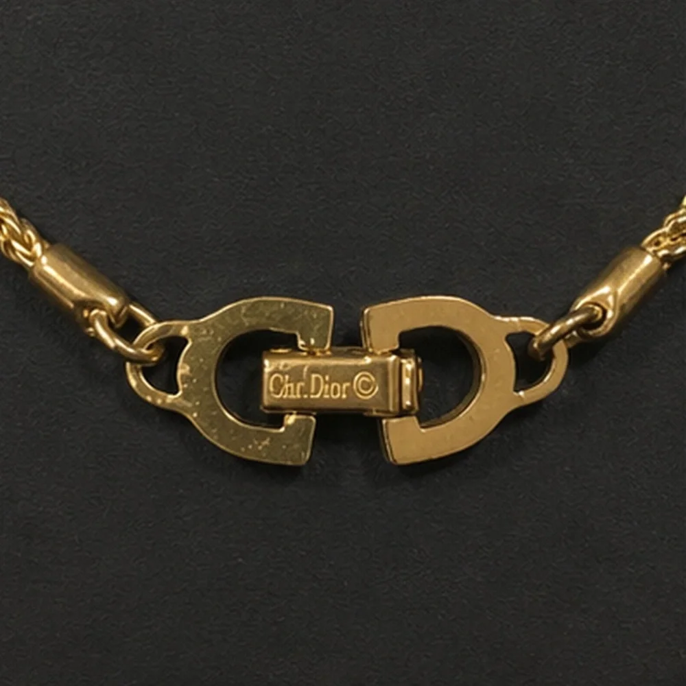 DIOR Twisted Rope Gold Plated Necklace with CD Signature Interlocking Clasp - Picture 5 of 10